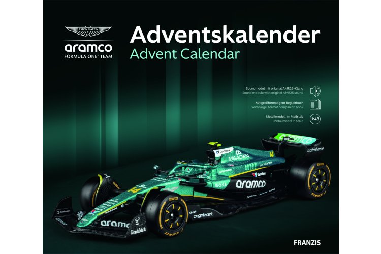 1:43 Franzis 67325 Aston Martin Aramco AMR25 - Fernando Alonso - Formula 1 - Advent Calendar with Sound - Fr67325 4 - FR67325