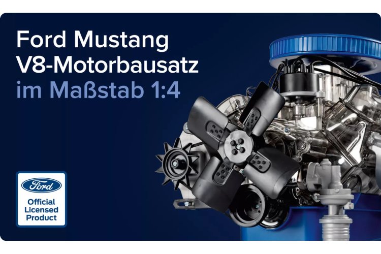1:4 Franzis 67501-9 Ford Mustang V8 Motor Engine Kit - V8 Model Engine Block - Fr67501 9 fordmustang motor frz 1 1920x1920 - FR67501-9