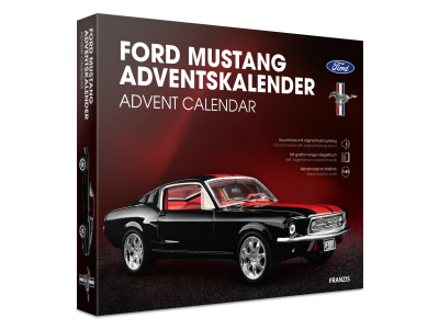1:43 Franzis 67965 Ford Mustang Fastback 1967 - Raven Black - Advent Calendar with Sound - Fr67965 2 - FR67965