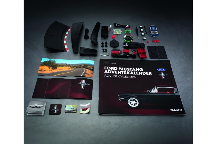 1:43 Franzis 67965 Ford Mustang Fastback 1967 - Raven Black - Advent Calendar with Sound - Fr67965 7 - FR67965