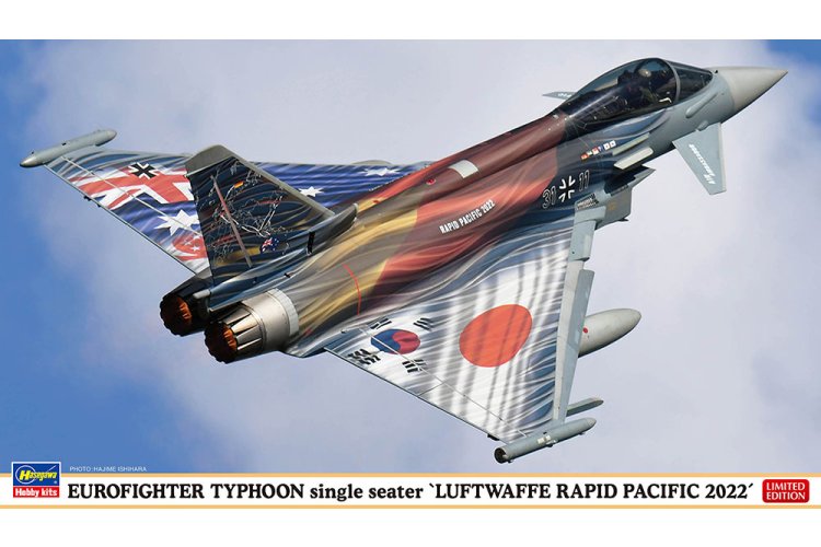 1:72 Hasegawa 02430 Eurofighter Typhoon Single Seater &ndash; Luftwaffe Rapid Pacific 2022 &ndash; German Jet Fighter - Has02430 1x - HAS02430