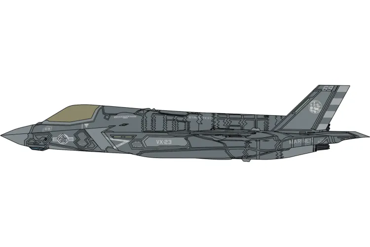 1:72 Hasegawa 02488 Lockheed F-35 Lightning II - B Versie - U.S.NAVY VX-23 Test of taking off and landing on KAGA - Has02488 2 - HAS02488