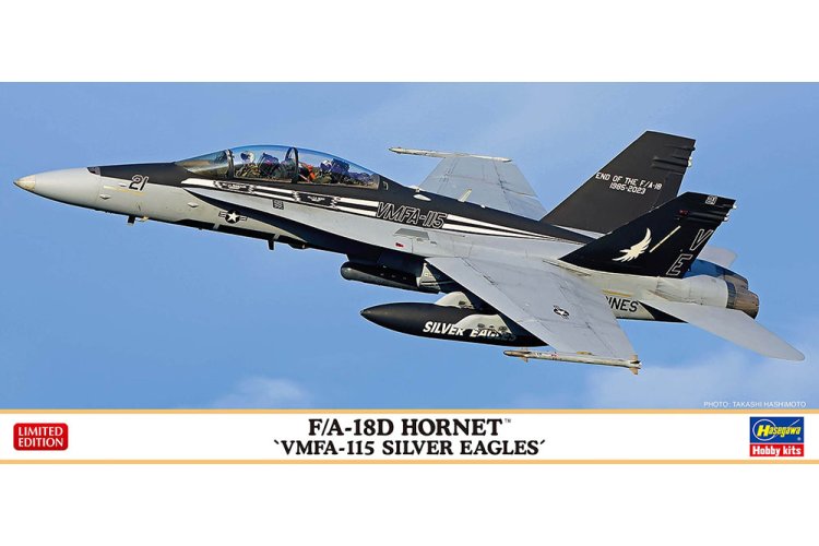 1:72 Hasegawa 02497 F/A-18D Hornet VMFA-115 Silver Eagles - Limited Edition - Amerikaanse Straaljager - Has02497 1 - HAS02497