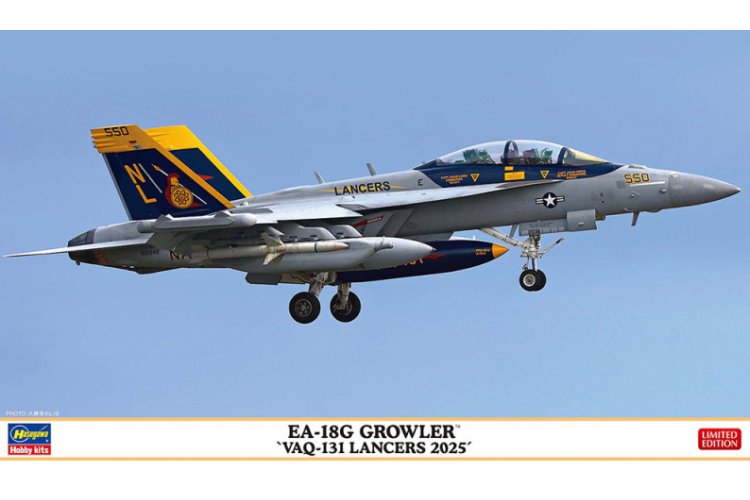 1:72 Hasegawa 02528 Boeing EA-18G Growler VAQ-131 Lancers 2025 - Amerikaans Elektronisch Oorlogsvliegtuig - Has02528 1 - HAS02528