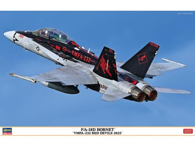1:48 Hasegawa 07562 McDonnell Douglas F/A-18D Hornet &ndash; VMFA-232 Red Devils 2025 &ndash; American Jet Fighter - Has07562 1 - HAS07562