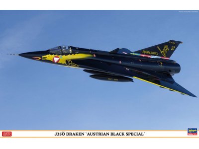 1:48 Hasegawa 07565 Saab J 35&Ouml; Draken Austrian Black Special - Oostenrijkse Straaljager - Has07565 1 - HAS07565