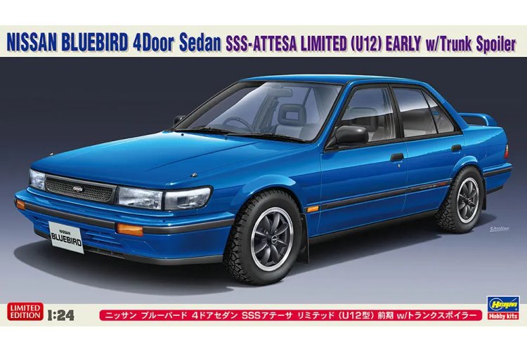 1:24 Hasegawa 20562 Nissan Bluebird SSS ATTESA Limited (U12) Early met Achterspoiler - Japanse Sedan - Has20562 1 - HAS20562