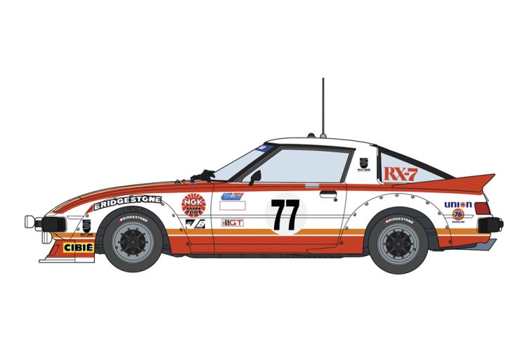 1:24 Hasegawa 20587 Mazda Savanna RX-7 SA22C 1979 Daytona Car No.77 - Japanse Raceauto - Has20587 5 - HAS20587