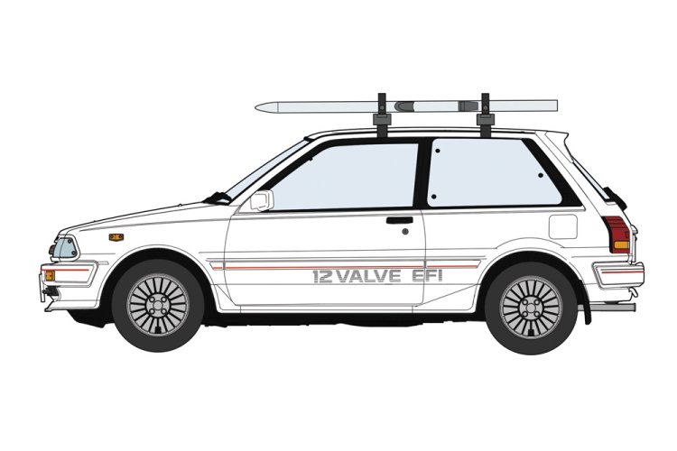 1:24 Hasegawa 20610 Toyota Starlet EP71 Si White Limited 3-Door Ski Version &ndash; Japanese Car - Has20610 5 - HAS20610
