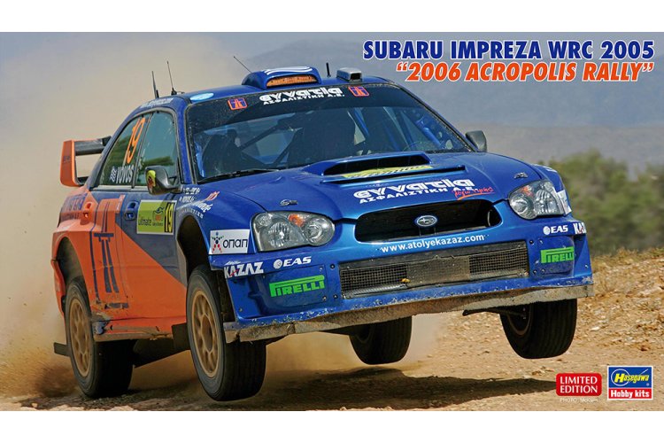 1:24 Hasegawa 20774 Subaru Impreza WRC 2005 &ndash; 2006 Acropolis Rally &ndash; Japanese Race Car - Has20774 1 - HAS20774
