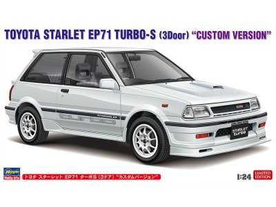 1:24 Hasegawa 20777 Toyota Starlet EP71 Turbo-S 3-Door Custom Version &ndash; Japanese Car - Has20777 1 - HAS20777