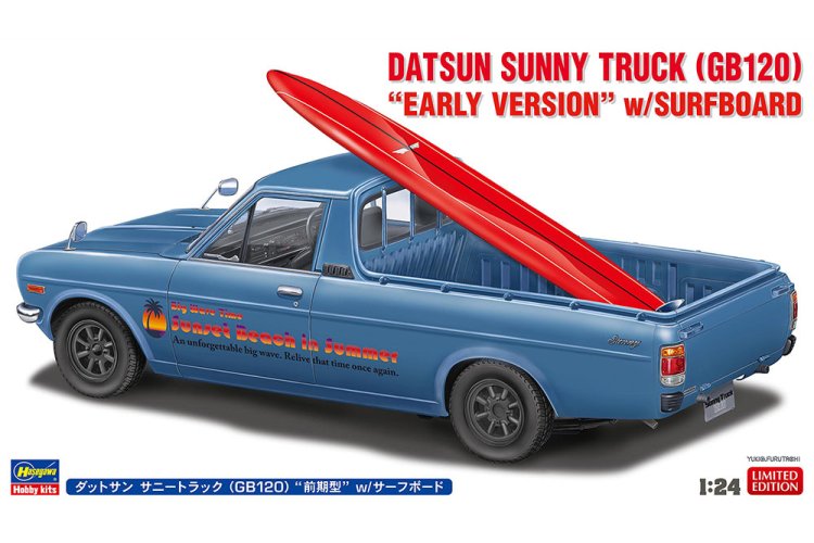 1:24 Hasegawa 20778 Datsun Sunny Truck GB120 Early Version with Surfboard &ndash; Japanese Car - Has20778 1 - HAS20778