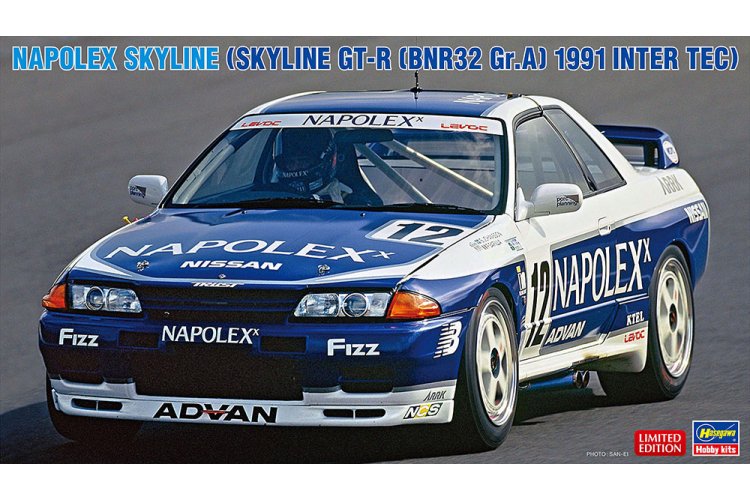 1:24 Hasegawa 20780 Napolex Skyline &ndash; Skyline GT-R BNR32 Gr.A 1991 Inter Tec &ndash; Japanese Race Car - Has20780 1 - HAS20780