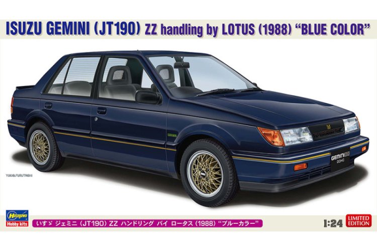 1:24 Hasegawa 20804 Isuzu Gemini JT190 ZZ - Handling by Lotus 1988 Blue Color - Japanse Sportauto - Has20804 1x - HAS20804