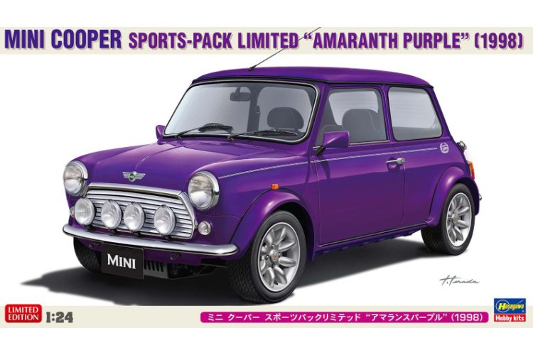 1:24 Hasegawa 20814 Mini Cooper Sports-Pack Limited Amaranth Purple 1998 - British Classic Car - Has20814 1 - HAS20814