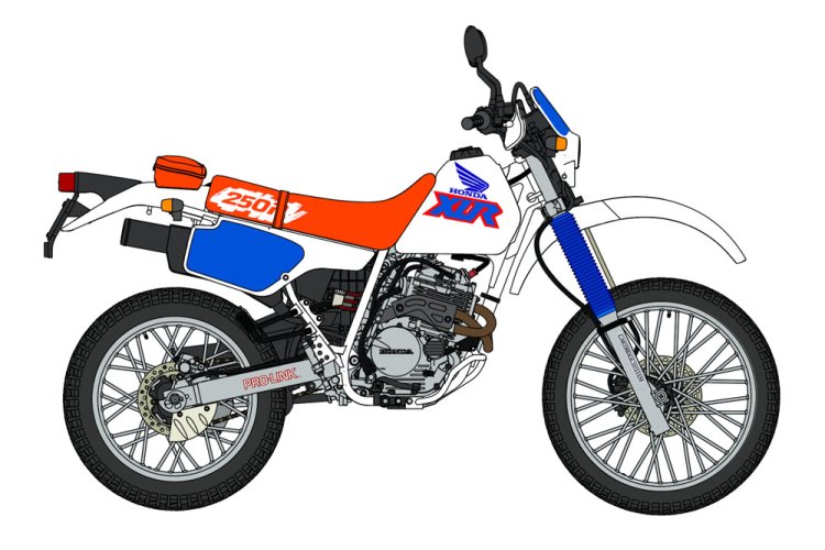 1:12 Hasegawa 21518 Honda XLR250R MD22 1991 - Japanse Motorfiets - Has21518 7 - HAS21518