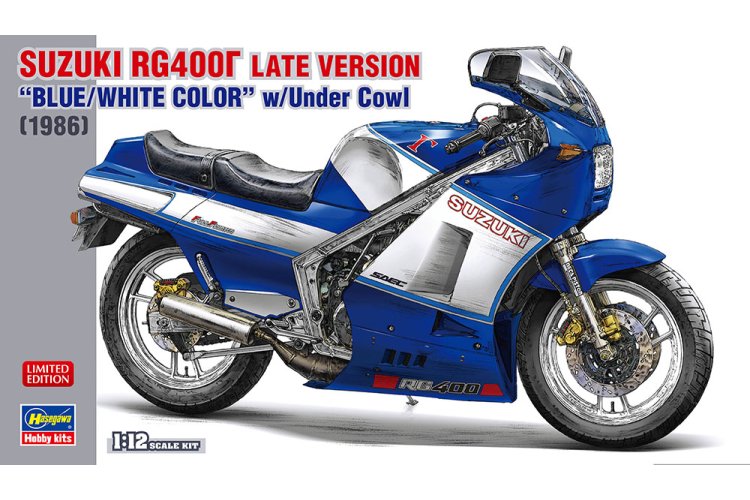 1:12 Hasegawa 21739 Suzuki RG400&Gamma; Late Versie - 1986 - Blauw/Witte kleur met onderkuip - Motorfiets - Has21739 1 - HAS21739