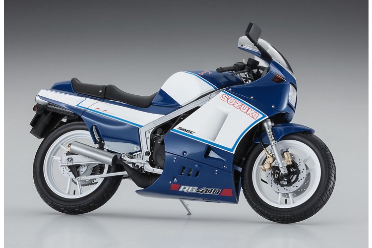 1:12 Hasegawa 21739 Suzuki RG400&Gamma; Late Versie - 1986 - Blauw/Witte kleur met onderkuip - Motorfiets - Has21739 2 - HAS21739