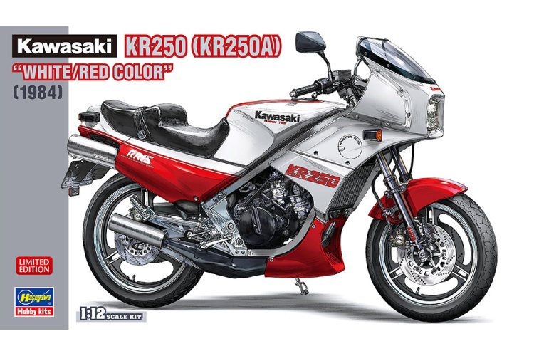 1:12 Hasegawa 21745 Kawasaki KR250 (KR250A) White/Red Color 1984 - Has21745 1 - HAS21745