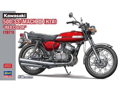 1:12 Hasegawa 21775 Kawasaki 500-SS/MACH III H1A 1971 &ndash; Red Color &ndash; Japanese Motorcycle - Has21775 1 - HAS21775