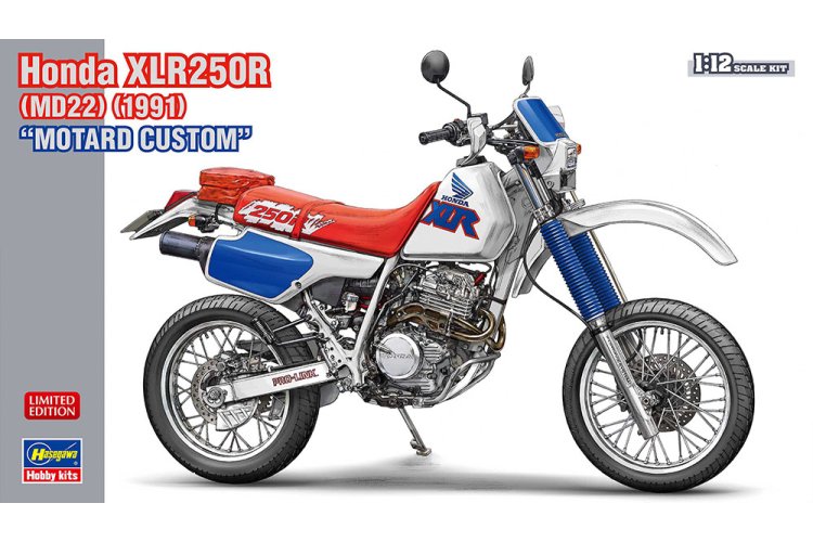1:12 Hasegawa 21779 Honda XLR250R MD22 1991 Motard Custom - Japanse Motorfiets - Has21779 1 - HAS21779