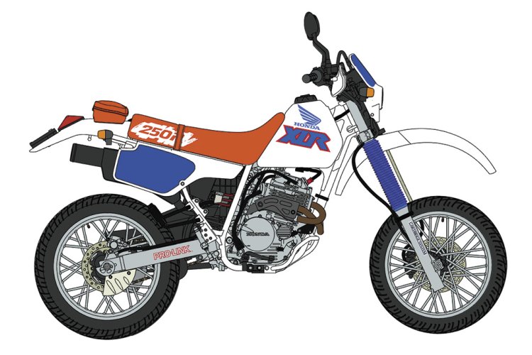 1:12 Hasegawa 21779 Honda XLR250R MD22 1991 Motard Custom - Japanse Motorfiets - Has21779 2 - HAS21779