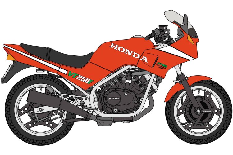 1:12 Hasegawa 21780 Honda VT250F MC08 1984 Red Color - Japanse Motorfiets - Has21780 1 - HAS21780