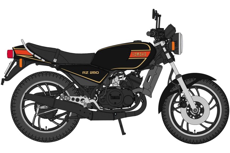 1:12 Hasegawa 21781 Yamaha RZ250 4L3 1980 Black Color - Japanese Motorcycle - Has21781 2 - HAS21781