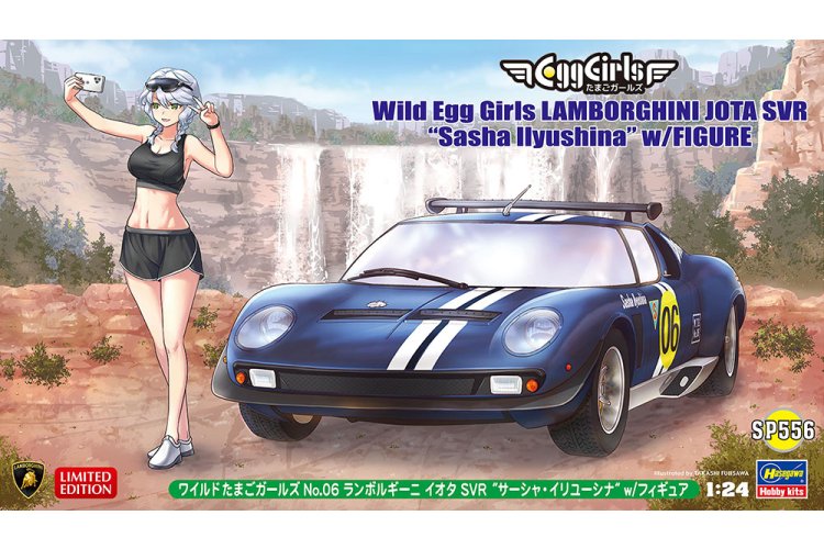 1:24 Hasegawa 52356 Wild Egg Girls Lamborghini Jota SVR Sasha Ilyushina with Figure - Italian Sports Car - Has52356 1 - HAS52356