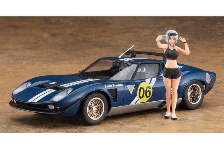 1:24 Hasegawa 52356 Wild Egg Girls Lamborghini Jota SVR Sasha Ilyushina with Figure - Italian Sports Car - Has52356 2 - HAS52356