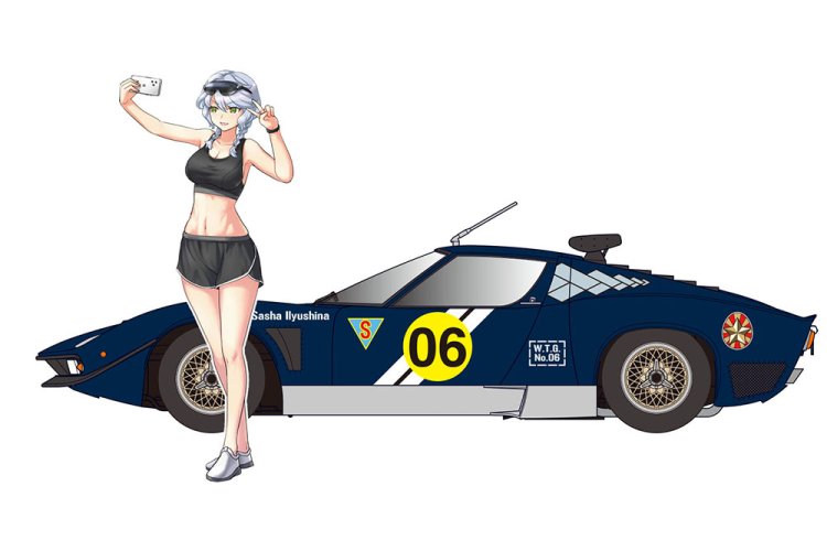 1:24 Hasegawa 52356 Wild Egg Girls Lamborghini Jota SVR Sasha Ilyushina with Figure - Italian Sports Car - Has52356 6 - HAS52356