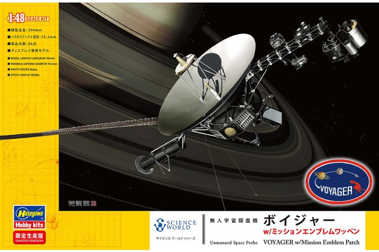 1:48 Hasegawa 52435 Voyager Onbemande Ruimtesonde met Missiepatch - Ruimtevoertuig - Has52435 1 - HAS52435