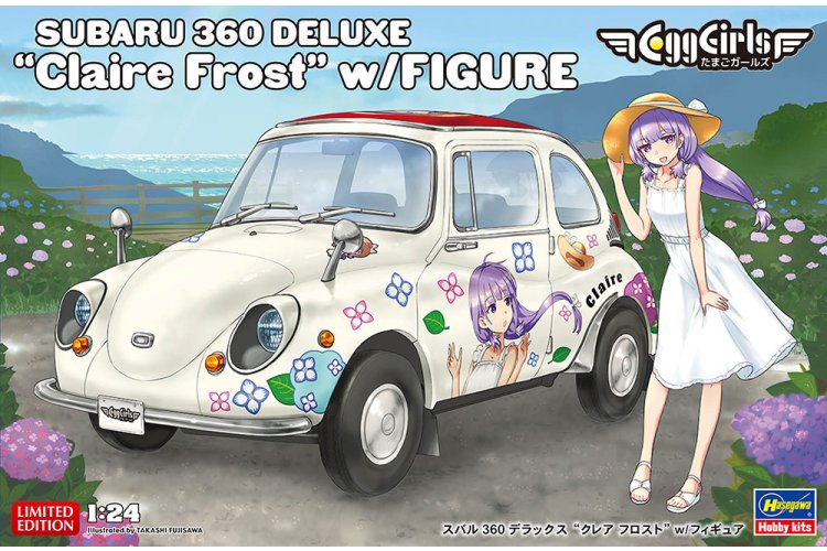 1:24 Hasegawa 52448 Egg Girls Subaru 360 Deluxe - Claire Frost - met Figuur - Auto - Has52448 1 - HAS52448