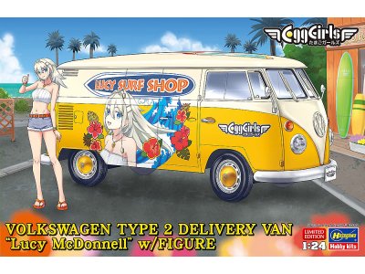 1:24 Hasegawa 52458 Volkswagen Type 2 Delivery Van &ndash; Lucy McDonnell with Figure &ndash; German Car - Has52458 1a - HAS52458