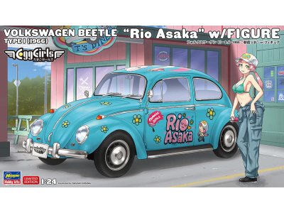 1:24 Hasegawa 52465 Egg Girls Volkswagen Beetle Type 1 - 1966 Rio Asaka with Figure &ndash; Car - Has52465 1 - HAS52465