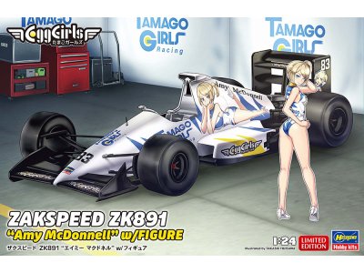 1:24 Hasegawa 52485 Egg Girls Zakspeed ZK891 met Amy McDonnell Figuur - Duitse Formule 1-auto - Has52485 1 - HAS52485