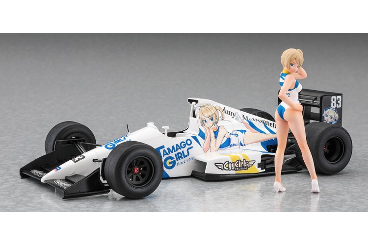 1:24 Hasegawa 52485 Egg Girls Zakspeed ZK891 met Amy McDonnell Figuur - Duitse Formule 1-auto - Has52485 2 - HAS52485