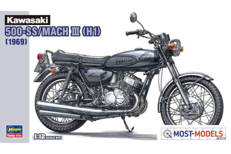 1:12 Hasegawa 21731 Kawasaki 500-SS/MACH III - H1 1970 Late Version - Has621731 1 - HAS21731