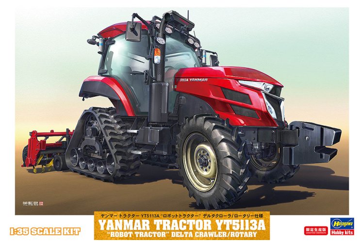 1:35 Hasegawa 66112 Yanmar Tractor YT5113A Robot Tractor - Delta Crawler/Rotary - Agricultural Vehicle - Has66112 1 - HAS66112