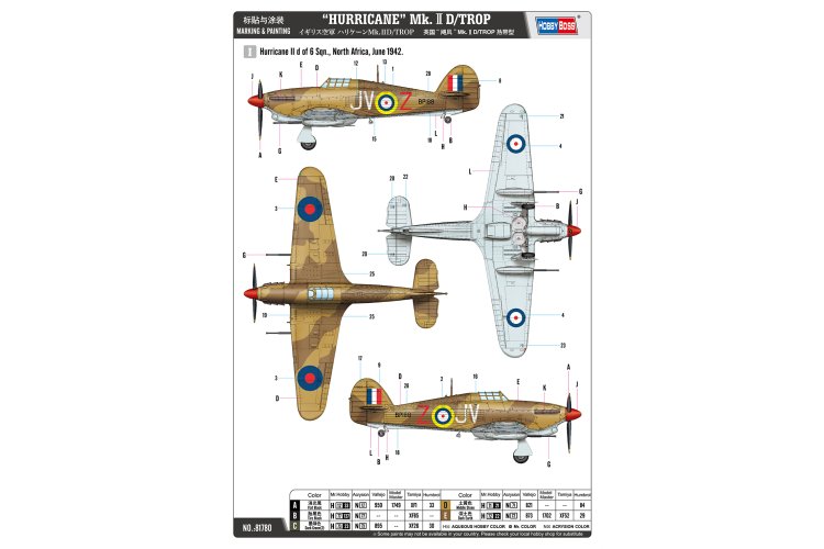 1:48 HobbyBoss 81780 Hawker Hurricane Mk.IId/Trop - Propeller Vliegtuig - Hbs81780 4 - HBS81780
