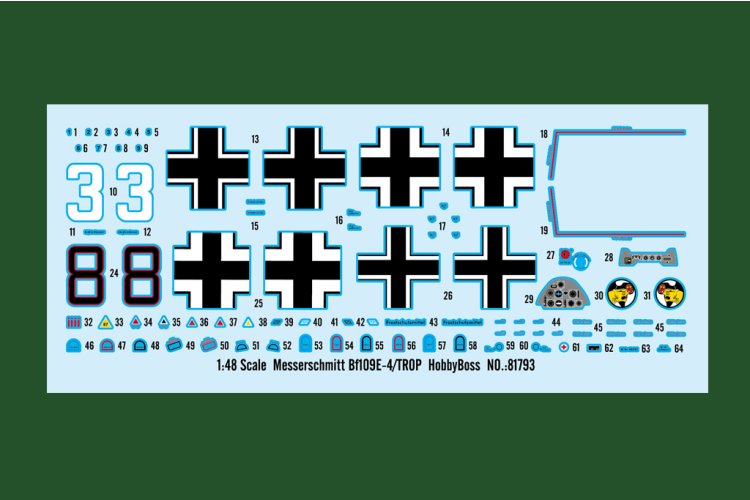 1:48 HobbyBoss 81793 Messerschmitt Bf 109E-4/Trop &ndash; WWII German Propeller Aircraft - Hbs81793 3 - HBS81793