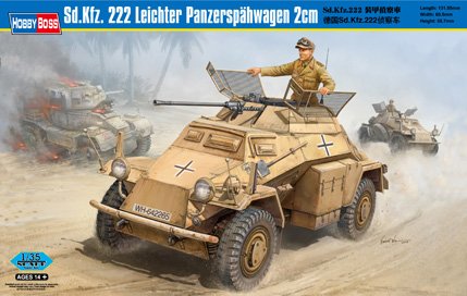 1:35 HobbyBoss 82442 Sd.Kfz. 222 Leichter Panzersp&auml;hwagen 2cm - Militair Voertuig - Hbs82442 1 - HBS82442