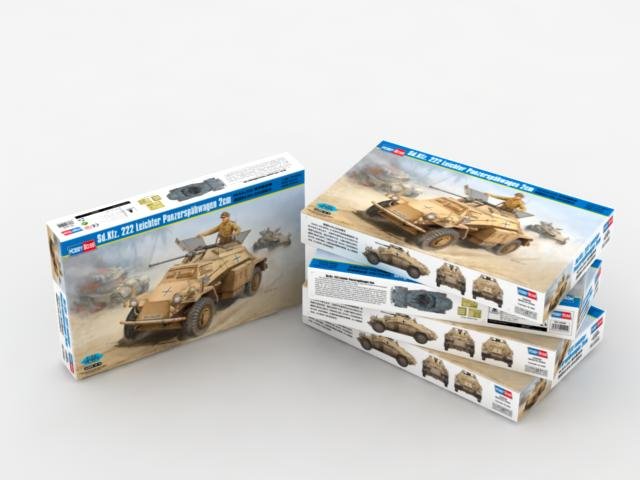 1:35 HobbyBoss 82442 Sd.Kfz. 222 Leichter Panzersp&auml;hwagen 2cm - Militair Voertuig - Hbs82442 2 - HBS82442