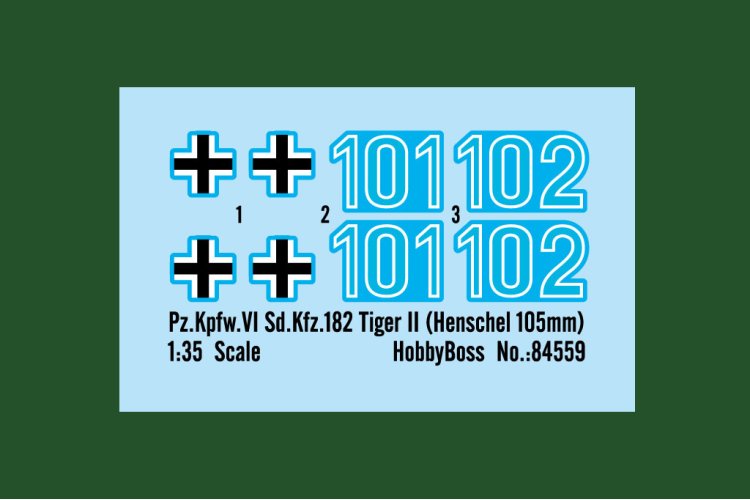 1:35 HobbyBoss 84559 Pz.Kpfw.VI Sd.Kfz.182 Tiger II - Henschel 105mm - Hbs84559 3 - HBS84559