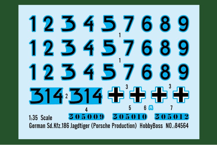 1:35 HobbyBoss 84564 German Sd.Kfz.186 Jagdtiger - Porsche Prod. - Hbs84564 decals - HBS84564