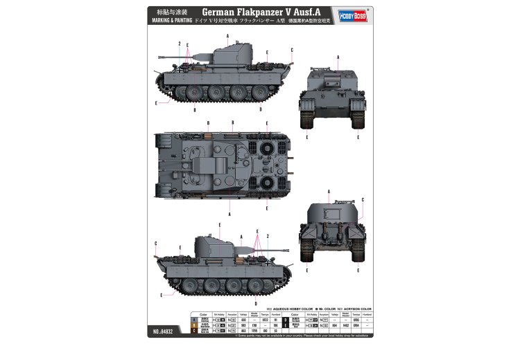1:48 HobbyBoss 84832 Duitse Flakpanzer V Ausf. A &ndash; Luchtafweer Pantservoertuig - Tank - Hbs84832 4 - HBS84832