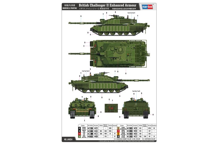 1:48 HobbyBoss 84854 Challenger 2 Enhanced Armour - Britse Tank - Hbs84854 4 - HBS84854