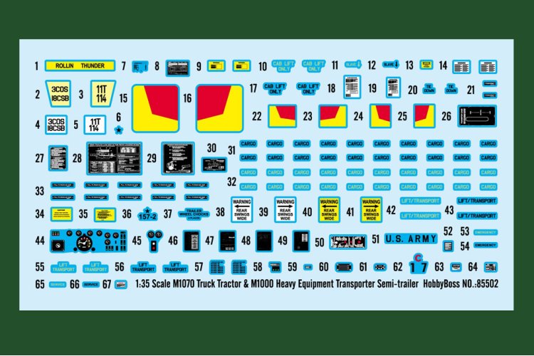 1:35 HobbyBoss 85502 M1070 Truck Tractor & M1000 Heavy Equipment Transporter Semi-trailer - Hbs85502 3 - HBS85502