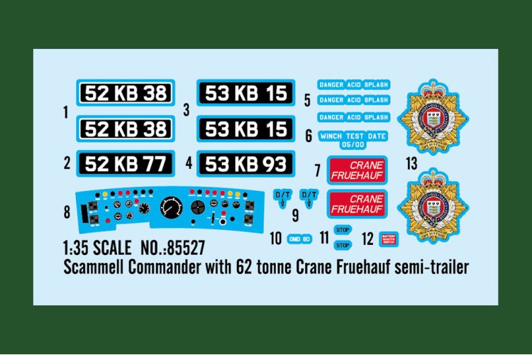 1:35 HobbyBoss 85527 Scammell Commander w/62ton Crane Fruehauf Trailer - Hbs85527 2 - HBS85527