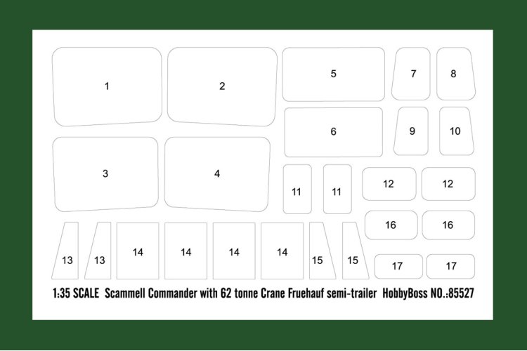 1:35 HobbyBoss 85527 Scammell Commander w/62ton Crane Fruehauf Trailer - Hbs85527 3 - HBS85527